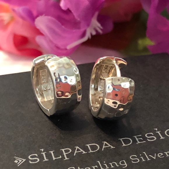 Silpada Sterling Silver Huggie Hoop Earrings P1636 - Picture 7 of 16